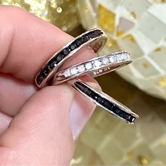 Genuine Black Diamond Stacking Wedding Band ~ Dainty Bridal Anniversary Pinky - Picture 6 of 14